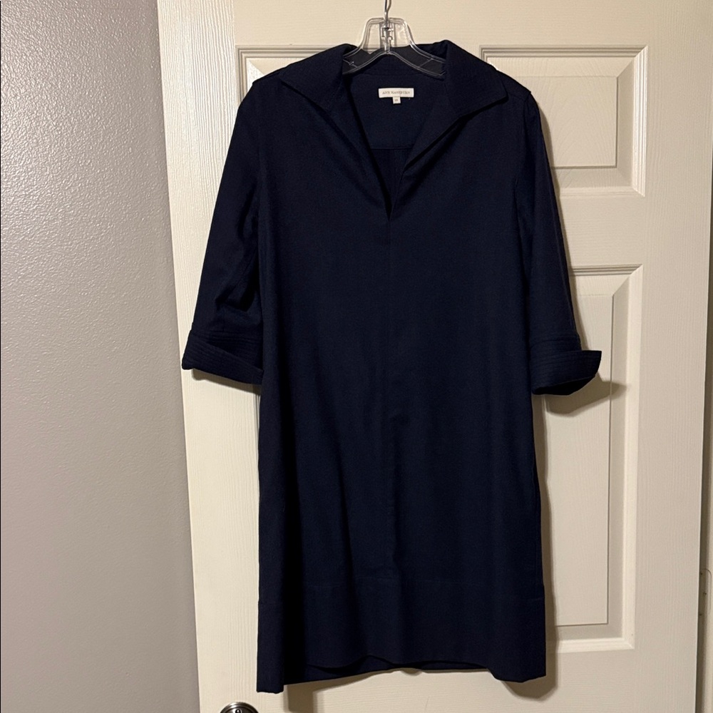 ANN MASHBURN Midnight Blue Long Sleeve Dress